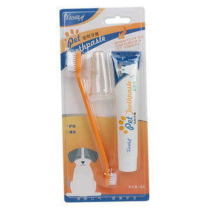 Pet toothpaste, toothbrush, dog and cat, tooth cleaning, dog and cat finger cover, kitten and puppy disposable toothbrush