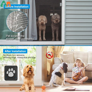 Dog Screen Door,Inside Door Flap 12x14x0.4 Inch,Lockable Pet Screen Door,Magnetic Self-Closing Screen Door with Locking Function