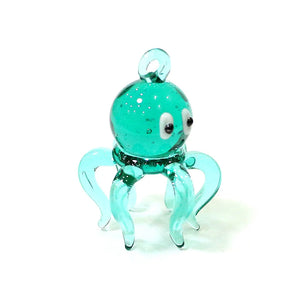 Cute Tiny Octopus Murano Glass Charm Pendant Aquarium Decor Marine Animal Statue Ornaments Female DIY Jewelry Making Accessories