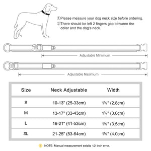 Adjustable Dog Collar Personalized Dogs Padded Collars Reflective Free Engraved ID Tag Pitbull Pug Collars For Small Large Dogs