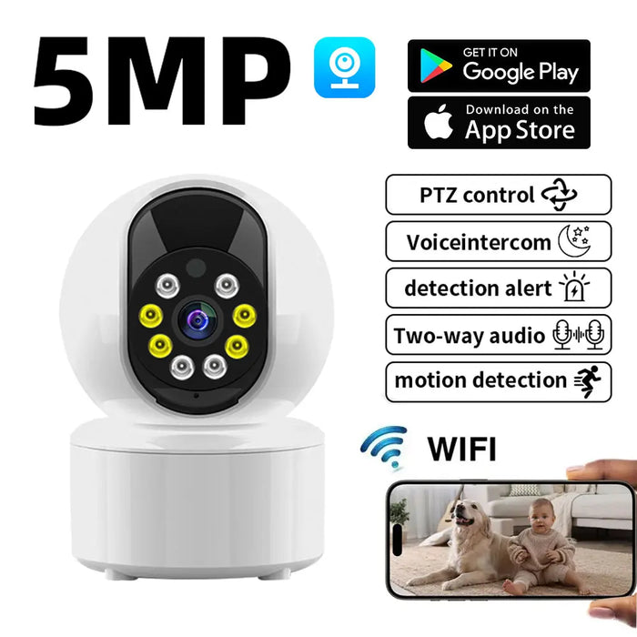 5MP Wireless Indoor Security Camera Pan Tilt Surveillance Camera for Baby Monitors And Dog With Motion Detection Smart WiFi Cam