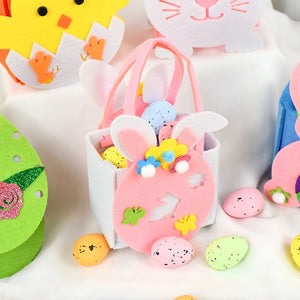 Easter Felt Egg Basket Chicken Rabbit Cookie Candy Gift Storage Bags Kids Favors 2024 Happy Easter Party Decoration Supplies