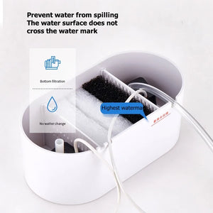 Desktop Creative Mini Aquarium Fish Tank with Biochemical Filtration System and LED Light Betta Fish Ecological Water Cycle