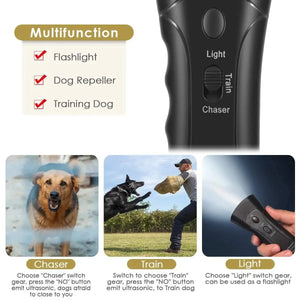 Dog Repeller LED Ultrasonic Anti Barking Stop Bark Dogs Glow Intimidate Training Device Dogs Adapter Behavior Aids