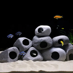 Ceramics Fish Tank Cave Stone Landscaping Decoration Ornaments Clay Pot Shrimp Shelter Breeding Tank Aquarium Accessories