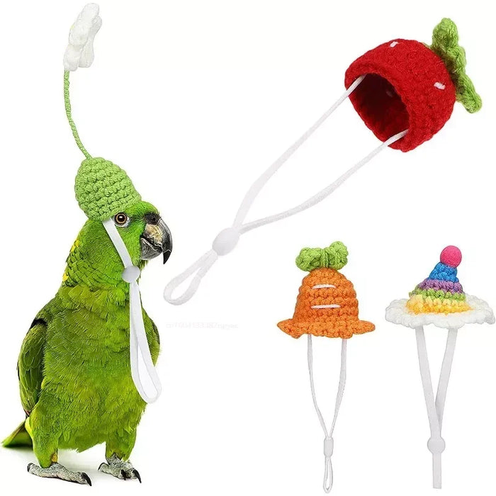 1pcs Bird Hat Small Animals Lovely Hand Knitted Hats for Hamster Lizard Guinea Pig Reptile Party Clothes Costume Pet Caps