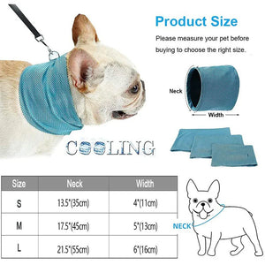 Summer Ice Dog Collar Reusable Physical Instant Cooling Bandana with Leash Hole Prevent Heat Stroke Outdoor Breathable Pet Scarf