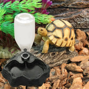 Pet Reptiles Turtles Feeder Water Dispenser Drinking Fountain Dish Bowl Tortoise Lizard Basin Reptile Box Feeding Supplies