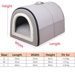 Pet Dog House Soft Cozy Pet Sleeping Bed for Small Medium Dogs Cats Foldable Removable Puppy Nest Portable Kennel Pet Supplies