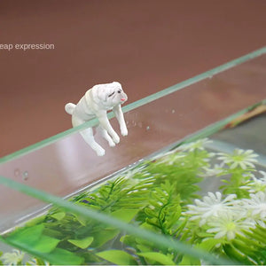 Mini Cartoon Dog Ornament Resin Figurine DIY Crafts Statue For Fish Tank Fishbowl Aquarium Accessories Home Decoration