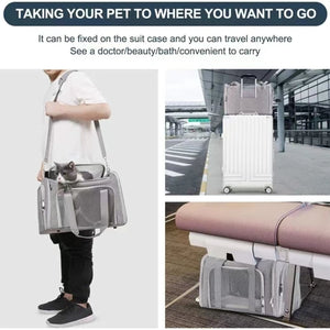 Dog Carrier Bag for Small Medium Cats Dogs up to 15 Lbs,Airline Approved Carrier Soft Sided, Collapsible Travel Puppy Carrier