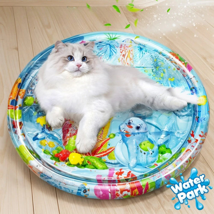 Cat Water Mattress Pet Cool Mat Ice Pad Inflatable Water Filled Cooling Cat Beds Suitable for Cats and Small Dogs