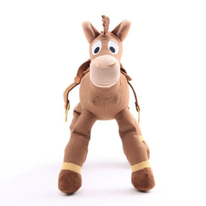 25cm Disney Animation Toy Story Woody Sheriff Bath Red Heart Horse Ordinary Acousto-optic Plush Toy Sofa Pillow Birthday Gift