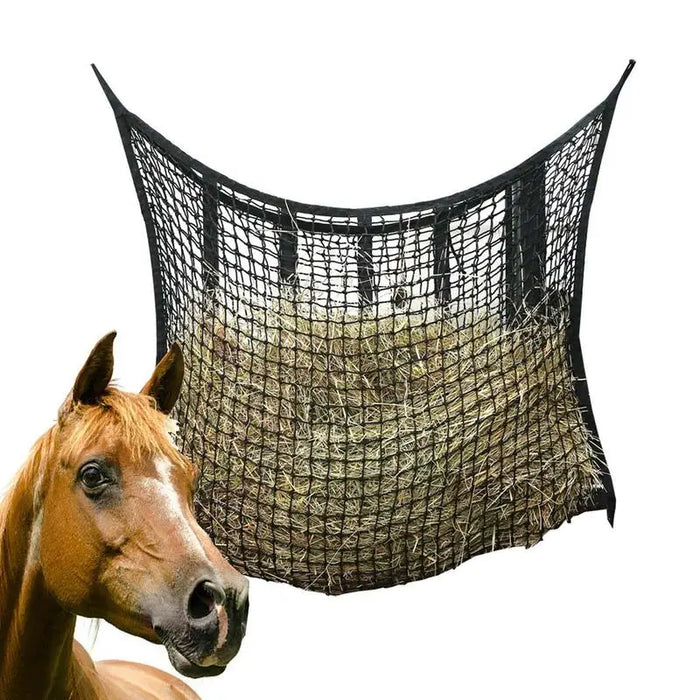 Hay Net 35x47 Inch Large Goat Hay Feeder 1.18*1.18inch Hole Nylon Hung Portable Hay Feeder Bags for Horse Goat Horses Stall