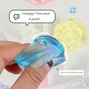 New Fidget Toys Mini Squishy Toys Mochi Ice Block Anti-Stress Ball Kawaii Transparent Cat Paw Fish Stress Relief Squeeze Toys