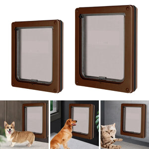 Pet Dog Flap Door Locking  Easy to Install Entry  Vertical Plastic Gate for Exterior Cats Screen Door Medium Small Pet Kitten