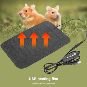 5V USB Pet Warmer Heating Pad Electric Bed Winter Warm Carpet Adjustable Temperature Controller Reptile Dog Mat Tools Two Sizes