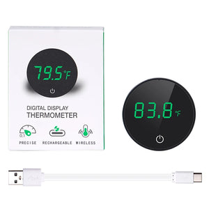 Aquarium Thermometer LCD Digital External Thermometer Charging Type-C Fish Tank Mini Thermometer High Precision