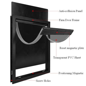 Large Pet Door PVC Magnet Automatic Closing Door Bothway Security Accessory for Big Dog Gate Dog Fences With Baffle Pet Supplies