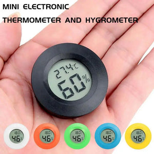 Mini LCD Digital Thermometer Hygrometer Meter Round Shape LCD Display Reptile Aquarium Temperature Humidity Meter Detector Tool