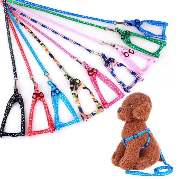 Cheap Small Dog Leash Puppy Leashes Teddy Pet Leash And Harness Set Cute Lead Rope Set Cat Kitten Leash Pet Things Decoration