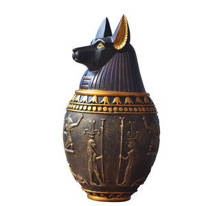 Egyptian Pet Urn Canopic Cat Memorial Funeral Supplies Cat Dog Cremation Urn for Ashes Pet Memorial Coffin Box Home Decoration