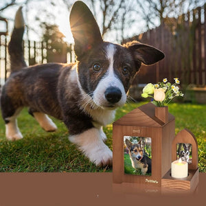 2024 New Pet Urns with Photo Frame Funeral Cremation Small Box  Urn Loving Memory Pet Picture Frame  Holder Handicraft