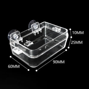 Reptile Transparent Feeder Anti-escape Food Bowl Worm Live Container With Strong Suction Cups Pet Supplies