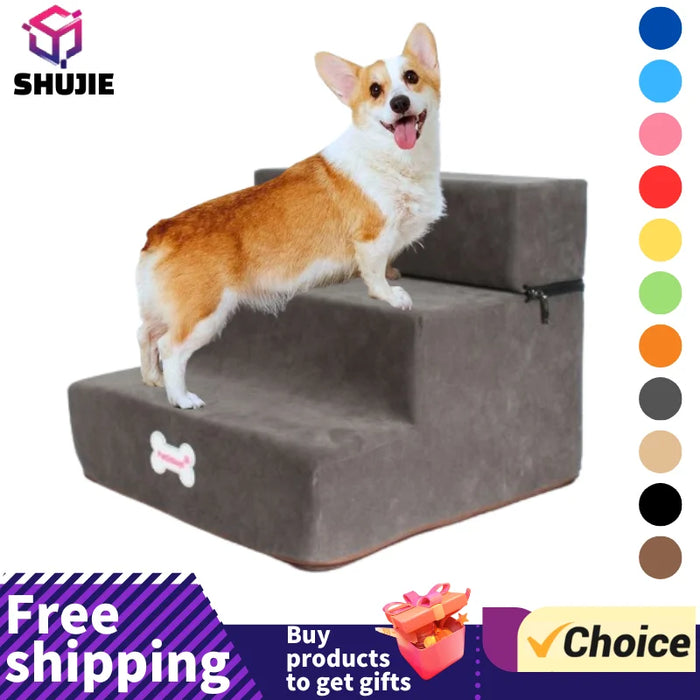 Memory Foam Dog Sofa Stairs Pet 2/3 Steps Stairs for Small Dog Cat Ramp Ladder Anti-slip Bed Stairs Pet Supplies Dropshipping