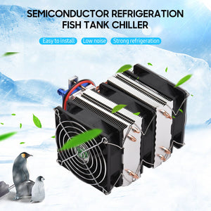 Aquarium Cooler Fishbowl Water Chiller Aquarium Fish Tank Cooler Peltier Sensor 12V Fan Marine Water Cooler Aquarium Chiller