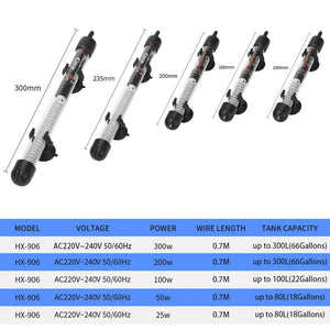 Aquarium heater 25W/50W/100W/200W/300W Submersible Fish Tank Heater Constant Temperature Heating Rod Aquarium essential