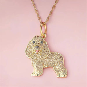 Exquisite Cute Cocker Spaniel Pendant Necklace for Women Elegant Pet Puppy Jewelry Animal Accessories Dog Lovers Memorial Gift