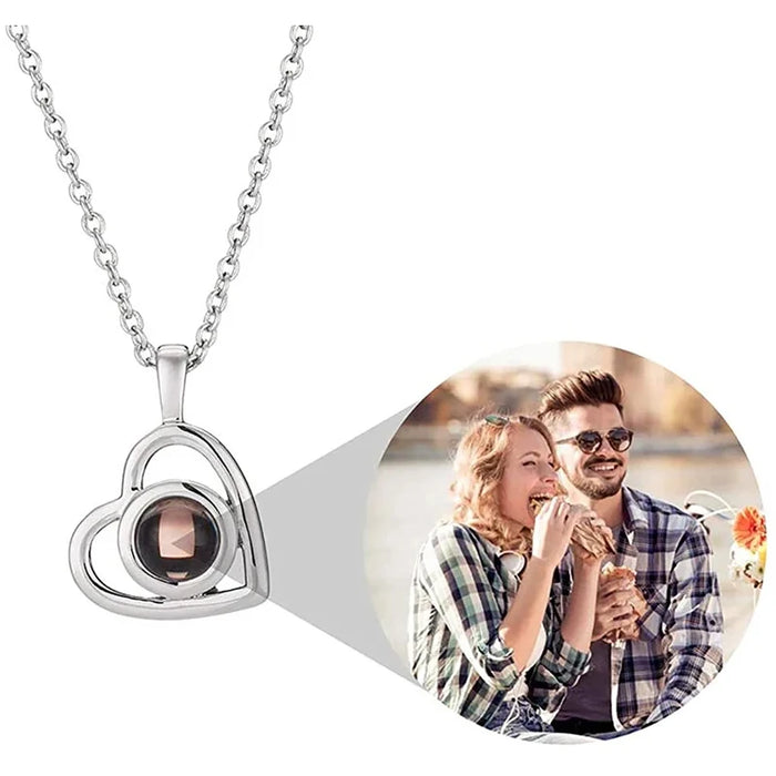 Custom Projection Photo Necklace Personalized Pet Photo Pendant Chain Pet Memorial Gift Anniversary gift Valentine's 2022