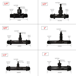 1/4" PVDF Ozone Venturi Water Treatment Injector Aquarium Air Liquid Mixer Ozone Generator Parts 12057