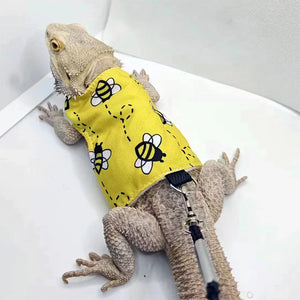 Lizard Clothes With Traction Rope Adjustable Reptile Apparel For Bearded Dragon Chameleon Skin Protection Photo Party