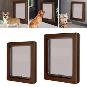 Pet Dog Flap Door Locking  Easy to Install Entry  Vertical Plastic Gate for Exterior Cats Screen Door Medium Small Pet Kitten