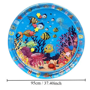 Cats Water Play Mat With Fish Sea Ocean PVC Inflatable Summer Pet Water Cooling Playmat For Kids And Cats Playing