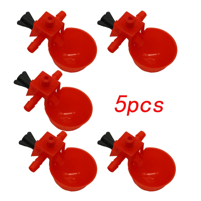 5 Pcs Automatic Drinking Bowls Chicken Drinker Cups for Chicken Coop Birds Chick Fowl Feeder Fountains Farm Watering Supplies