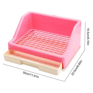 Small Bedding Box Potty Trainer Box Pan Tray For Small Pets With Grid Small Animal Litter Box Bunny Restroom Litter Tray