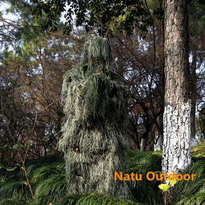 Adult Kids Tactical Camouflage Clothing Withered Grass Ghillie Suit 5 PCS Sniper Hunting Suit Army Hunting Clothes Birding Suit