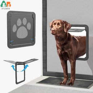 ATUBAN Dog Door for Screen Door 12x14 inch Doggy Door for Sliding Door Magnetic Door for Medium-Large Dogs and Cats Pet Door Pas