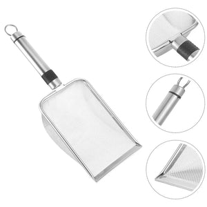 Pet Cat Waste Shovel Long Handle Stainless Steel Metal Shovel Litter Filter Garbage Sand Scoop Pet Cleaning Tool Cat Supplies