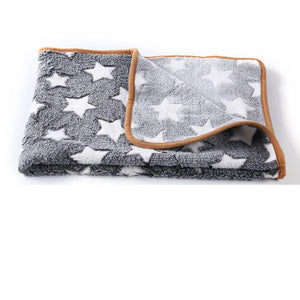 Soft And Fluffy Pet Dog Blanket Cute Star Printing Pet Mat Warm Breathable Skin Friendly Cats And Dogs Bed Blanket Pet Supplies