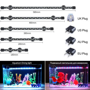 Aquarium Light LED Plant Grow Lamp Waterproof Fish Tank Light 18-58CM Underwater Aquariums Decor Lighting 90-260V 5730chip