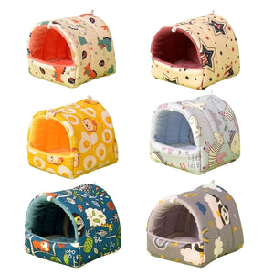 D0AD Hamster Sleeping Bed Small Animal Hammock Bed Hideout Bedding Toy Winter House