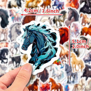 10/50PCS Cute Cartoon Horse Stickers Aesthetic Kawaii Animals Decals DIY Skateboard Laptop Bike Phone Graffiti Sticker Toy