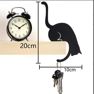 New Kitchen Wall Door Metal Hook Key Hanger Cat Tail Monkey Shaped Decor Holder Clothes Storage Rack Creative Hook Tool