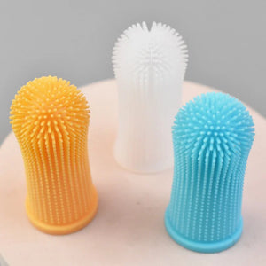 Pet Silicone Toothbrush Pet Oral Cleaning Dog Finger Toothbrush Preventing Calculus Bad Breath Care Dog Cat Finger Brush