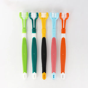 Portable Three Sided Pet Toothbrush Multi-angle Dog Brush Addition Bad Breath Teeth Care Dog Cat Cleaning Mouth Toothbrush