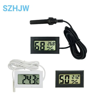 Mini Convenient Digital LCD Thermometer Sensor Hygrometer Gauge Refrigerator Aquarium Monitoring Display Humidity Detector FY-12